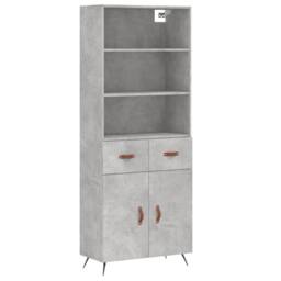 Berkfield Home Highboard Concrete Grey 69.5x34x180 cm Engineered Wood - thumbnail 1