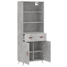 Berkfield Home Highboard Concrete Grey 69.5x34x180 cm Engineered Wood - thumbnail 4