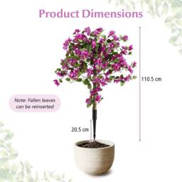Havendro 2Pcs Artificial Silk Bougainvillea Fake Floral Tree in Pink - thumbnail 2