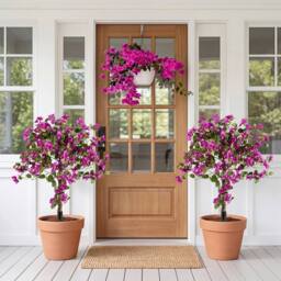 Havendro 2Pcs Artificial Silk Bougainvillea Fake Floral Tree in Pink - thumbnail 3