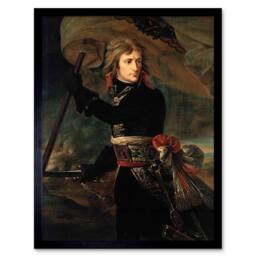 "Artery8 Painting Gros Napoleon Bonaparte Arcole Bridge 12x16"" Framed Art Print in Black - Size: W12"" x H16""" - thumbnail 1