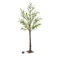 Kelvenix 4 Ft 150 LED Solar Powered Olive Tree in Green - Size: 0.6m2