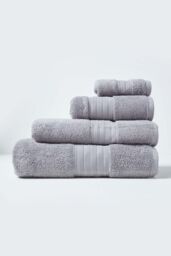 Homescapes Zero Twist Supima Cotton Towel in Grey - thumbnail 1