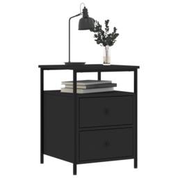 Berkfield Home Bedside Cabinets 2 pcs Black 44x45x60 cm Engineered Wood - Size: 44 x 45 x 60 cm - thumbnail 3
