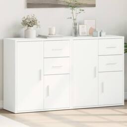 Berkfield Home Sideboards 2 pcs White 60x31x70 cm Engineered Wood - Size: 60 x 31 x 70 cm - thumbnail 2