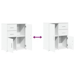 Berkfield Home Sideboards 2 pcs White 60x31x70 cm Engineered Wood - Size: 60 x 31 x 70 cm - thumbnail 8
