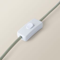 ValueLights Bobbins Sage Green Table Lamp with Tapered Natural Linen Scallop Shade with Bulb in Pale Green - thumbnail 5