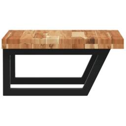 Berkfield Home Basin Shelf Wall Mounted Steel & Solid Wood Acacia in Brown - thumbnail 5
