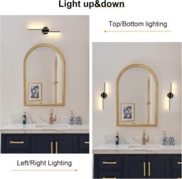 COMELY Indoor Wall Lights, 16W LED Wall Lights Parallel Design, 3000K, Black - thumbnail 7