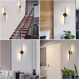 COMELY Indoor Wall Lights, 16W LED Wall Lights Parallel Design, 3000K, Black - thumbnail 8