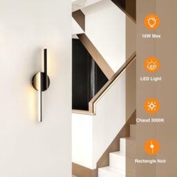 COMELY Indoor Wall Lights, 16W LED Wall Lights Parallel Design, 3000K, Black - thumbnail 5