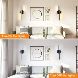 COMELY Indoor Wall Lights, 16W LED Wall Lights Parallel Design, 3000K, Black - thumbnail 6