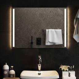 Berkfield Home LED Bathroom Mirror 70x50 cm in Clear - thumbnail 2