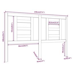 Berkfield Home Bed Headboard Honey Brown 146x4x100 cm Solid Wood Pine - Size: 146 x 4 x 100 cm - thumbnail 6