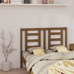 Berkfield Home Bed Headboard Honey Brown 146x4x100 cm Solid Wood Pine - Size: 146 x 4 x 100 cm - thumbnail 1
