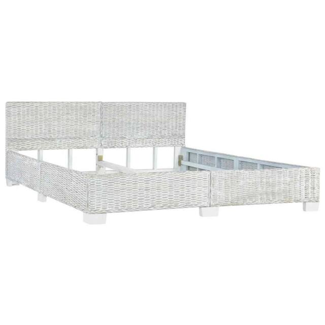 Berkfield Home Bed Frame Grey Natural Rattan 180x200 cm Super King - image 1