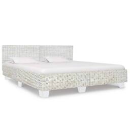 Berkfield Home Bed Frame Grey Natural Rattan 180x200 cm Super King - thumbnail 2