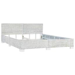 Berkfield Home Bed Frame Grey Natural Rattan 180x200 cm Super King - thumbnail 1