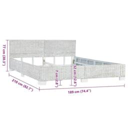 Berkfield Home Bed Frame Grey Natural Rattan 180x200 cm Super King - thumbnail 7