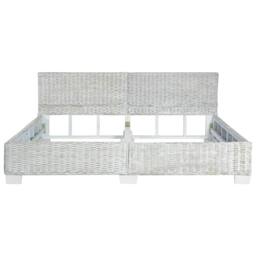 Berkfield Home Bed Frame Grey Natural Rattan 180x200 cm Super King - thumbnail 3