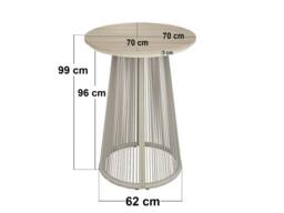 Solace+Co Hana Round Bar Table & Lita Chairs Garden Set in White - thumbnail 7
