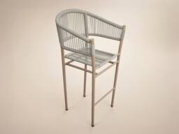 Solace+Co Hana Round Bar Table & Lita Chairs Garden Set in White - thumbnail 3
