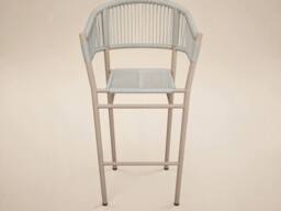 Solace+Co Hana Round Bar Table & Lita Chairs Garden Set in White - thumbnail 4