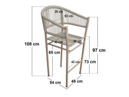 Solace+Co Hana Round Bar Table & Lita Chairs Garden Set in White - thumbnail 6