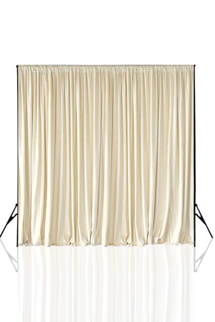 Neel Blue 3x3 Metres Curtain Backdrop, Polyester Fabric Drapes in Ivory - Size: 300 cm - image 1