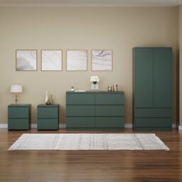 Home Discount Vida Designs Denver 4Pc Bedroom Set(2 Bedside, 6 Drawer Chest, Wardrobe) in Green - thumbnail 7