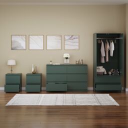Home Discount Vida Designs Denver 4Pc Bedroom Set(2 Bedside, 6 Drawer Chest, Wardrobe) in Green - thumbnail 8
