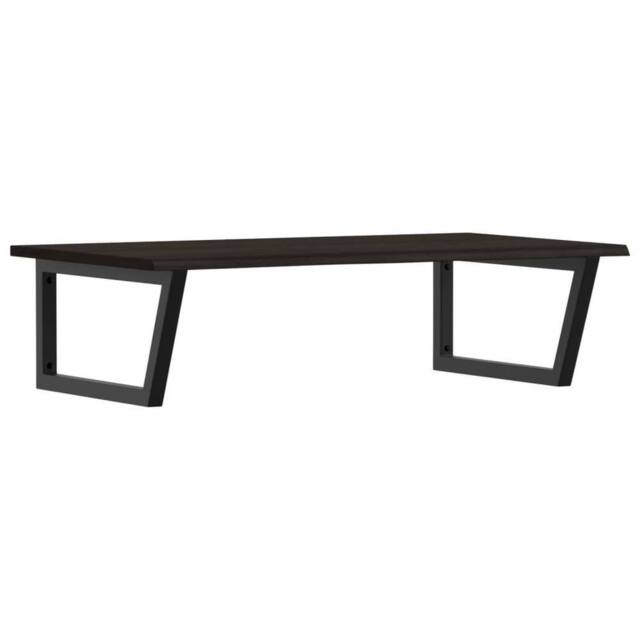 Berkfield Home Basin Shelf Wall Mounted Steel & Solid Wood Oak in Brown - image 1