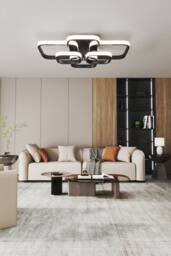 Contemporary LED Energy-efficient Semi Flush Ceiling Light in Black