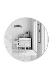 Living and Home Nordic Round Wall Mirror in Natural - thumbnail 3