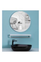 Living and Home Nordic Round Wall Mirror in Natural - thumbnail 4
