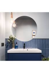 Living and Home Nordic Round Wall Mirror in Natural - thumbnail 5