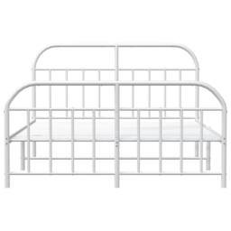 Berkfield Home Metal Bed Frame with Headboard & Footboard White 135x190 cm Double - thumbnail 6