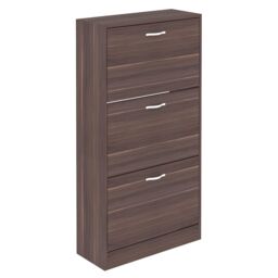 Home Discount Vida Designs 3 Drawer Shoe Storage Cabinet Rack Organizer in Walnut - thumbnail 6