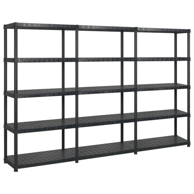 Berkfield Home Storage Shelf 5-Tier Black 274.5x45.7x185 cm Plastic - image 1