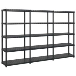 Berkfield Home Storage Shelf 5-Tier Black 274.5x45.7x185 cm Plastic
