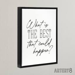 "Artery8 What Is The Best That Could Happen Modern Simple Framed Canvas Art in White - Size: W12"" x H16""" - thumbnail 2