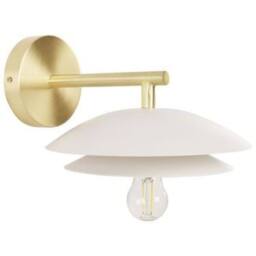 Wyld and Coco Luxe Wall Lamp White Gold Steel Double Open Cone Shade - thumbnail 2