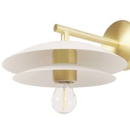 Wyld and Coco Luxe Wall Lamp White Gold Steel Double Open Cone Shade - thumbnail 5