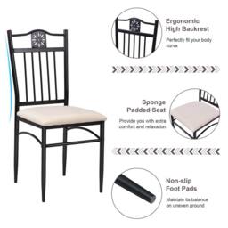 Costway 5 Pieces Dining Table Chairs Set for 4 Person in Dark Brown - thumbnail 5