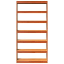 Berkfield Home Book Cabinet/Room Divider 100x30x199.5 cm Solid Wood Pine in Brown - thumbnail 5