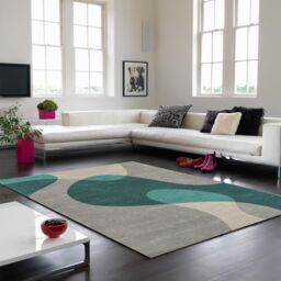 The Rug Shop UK Teal Handmade Modern Abstract Easy To Clean Area Rug - Size: 160 cm x 230 cm