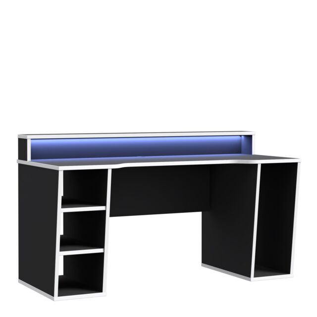 Furniture To Go Loadout Black Gaming Desk 2 Shelves with Colour Changing LED - image 1