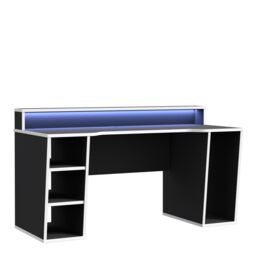 Furniture To Go Loadout Black Gaming Desk 2 Shelves with Colour Changing LED - thumbnail 1