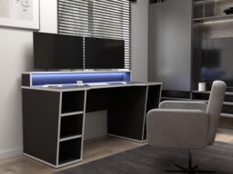 Furniture To Go Loadout Black Gaming Desk 2 Shelves with Colour Changing LED - thumbnail 3