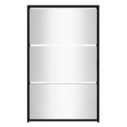 Berkfield Home Shoe Cabinet with Mirror 3-Layer Black 63x17x102.5 cm - thumbnail 4